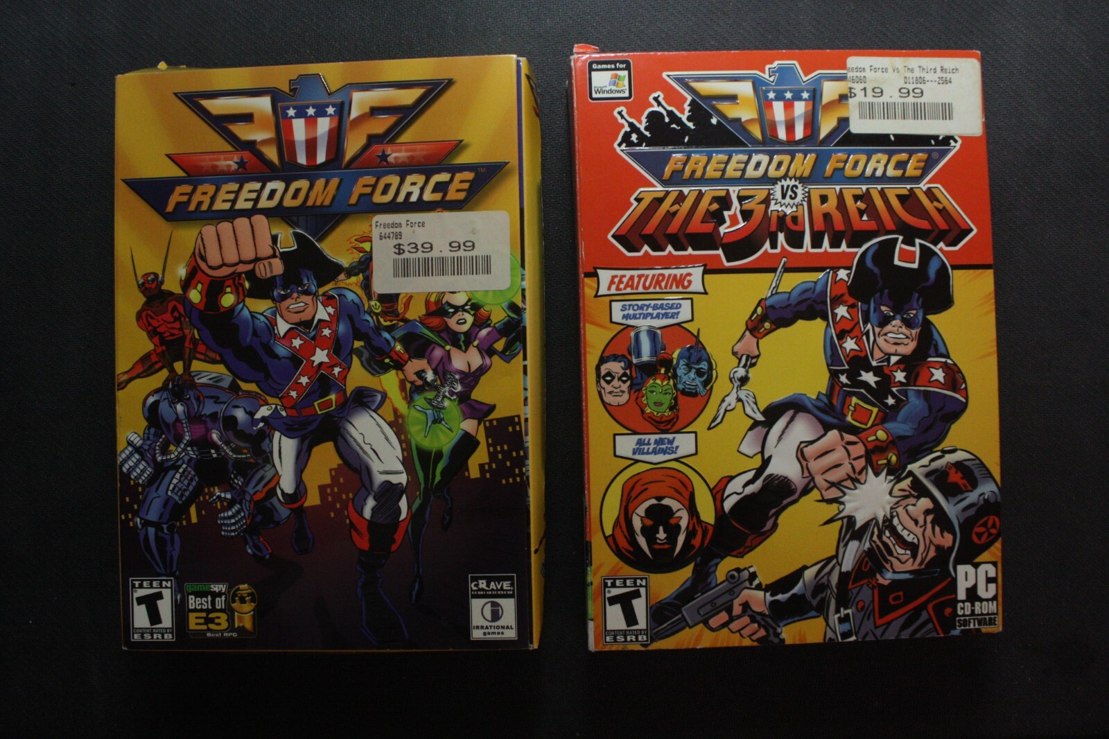 IBM PC Freedom Force & FF vs. the Third Reich with boxes & Bonus Character disk