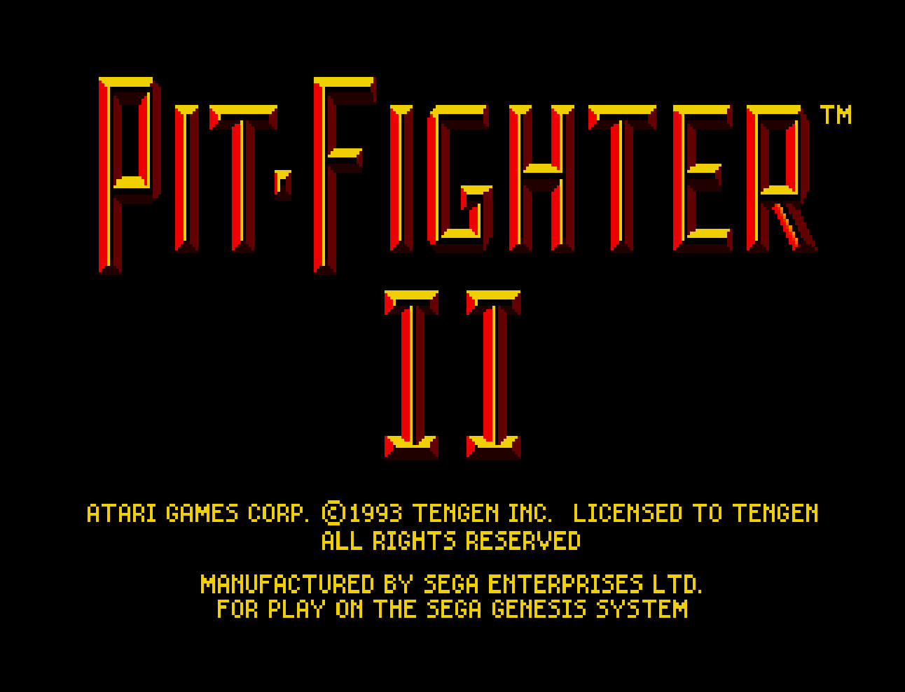 Pit-Fighter 2 “Prototype” for Sega Genesis with case & cover art.