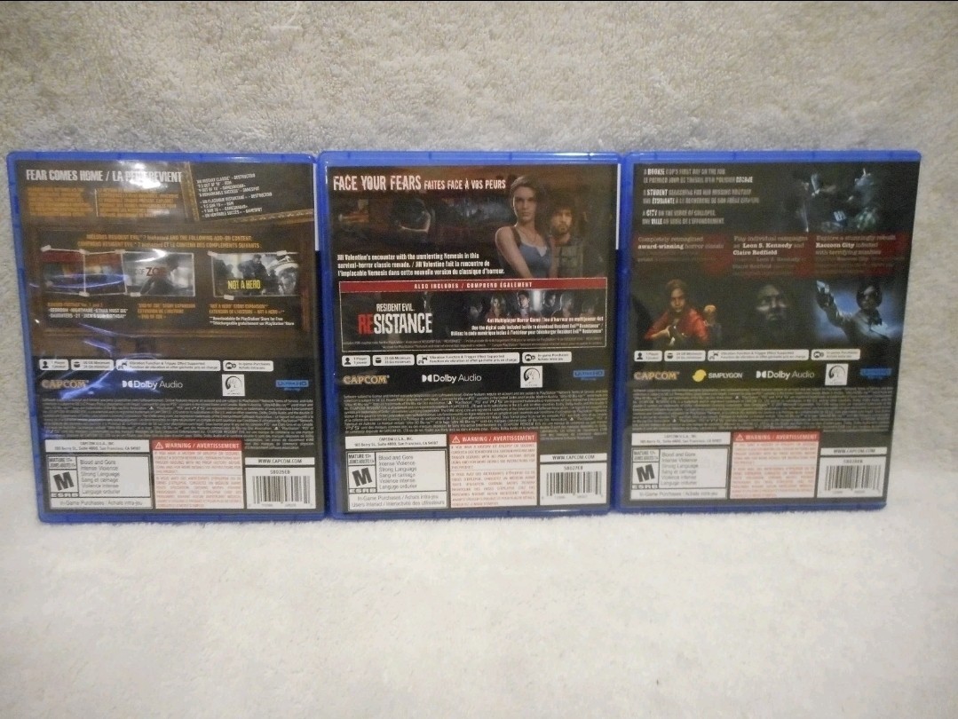 Resident Evil 2, 3, and 7 Bundle Lot – Sony PlayStation 5
