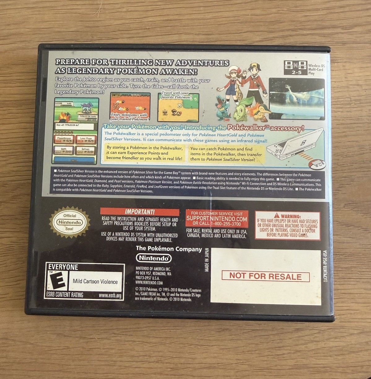 Pokemon SoulSilver Version DS 2010Authentic Game Case Instructions Tested Works