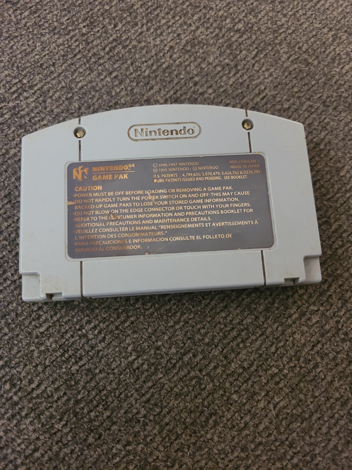 Super Mario 64 Nintendo 64 Video Game Cartridge. S1