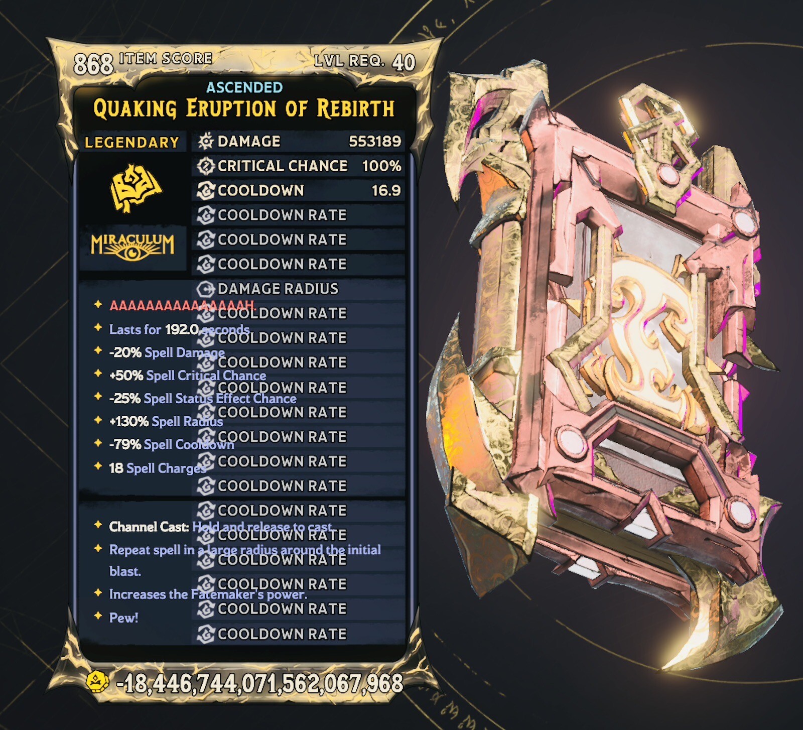 Tiny Tinas Wonderlands Level 40 Godmode 10 Modded Spells XBOX ONE X/S PS4 PS5 PC