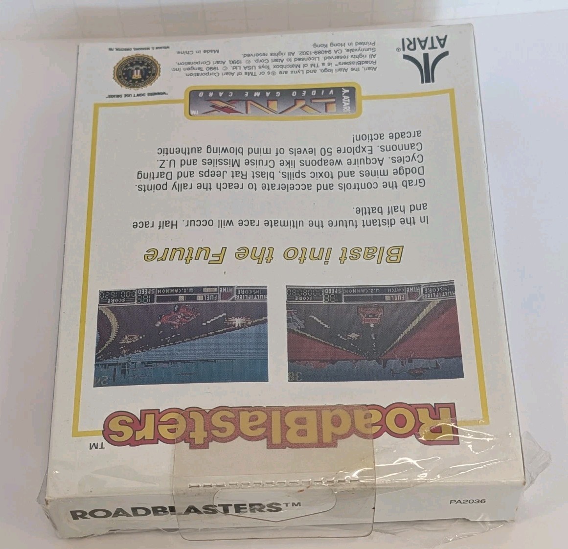RoadBlasters Atari Lynx CIB Complete Tested Works Partial Seal Hang Tag Reg Card