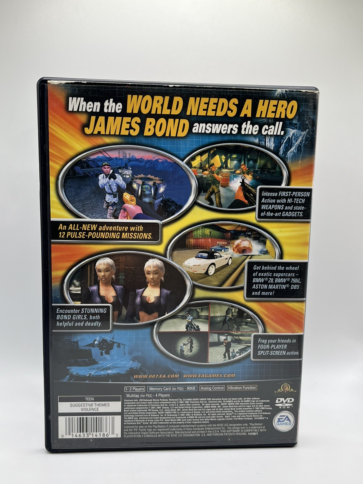 James Bond 007 Agent Under Fire PS2 Game PlayStation 2 W/ Reg Card Sony FPS CIB
