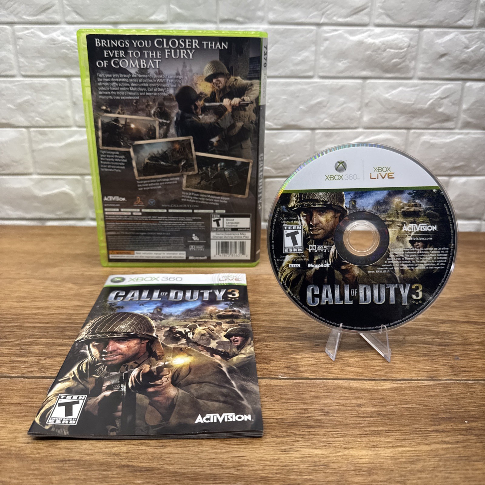 Call of Duty 3 (Microsoft Xbox 360, 2006) CIB Tested Working Free Shipping