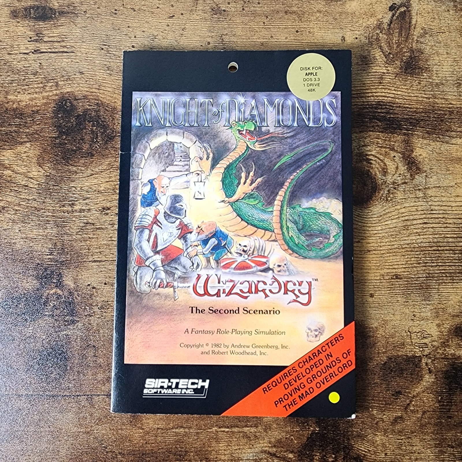Wizardry The Second Scenario Knight Of Diamonds Apple II IIe II+ 1982 EX Apple 2