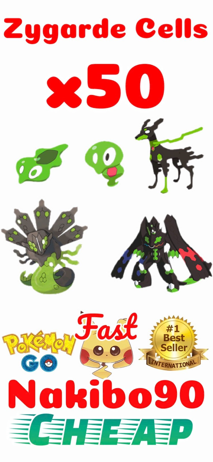 Pokémon Go – Zygarde Cells x50 Safe Fast – Read Describe