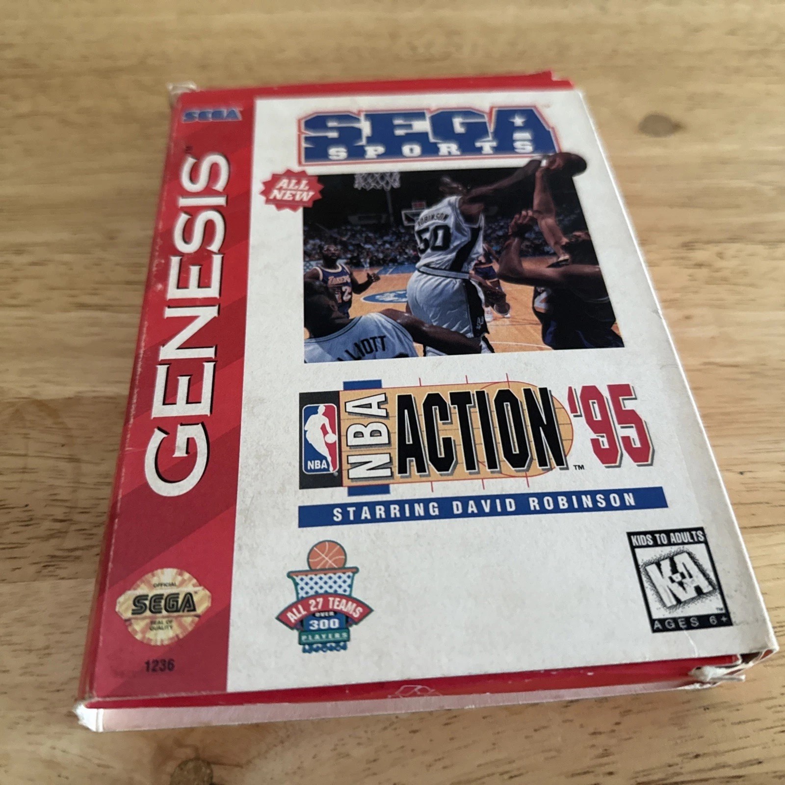 NBA Action ’95 Starring David Robinson (Sega Genesis, 1995) Box, Book & Game
