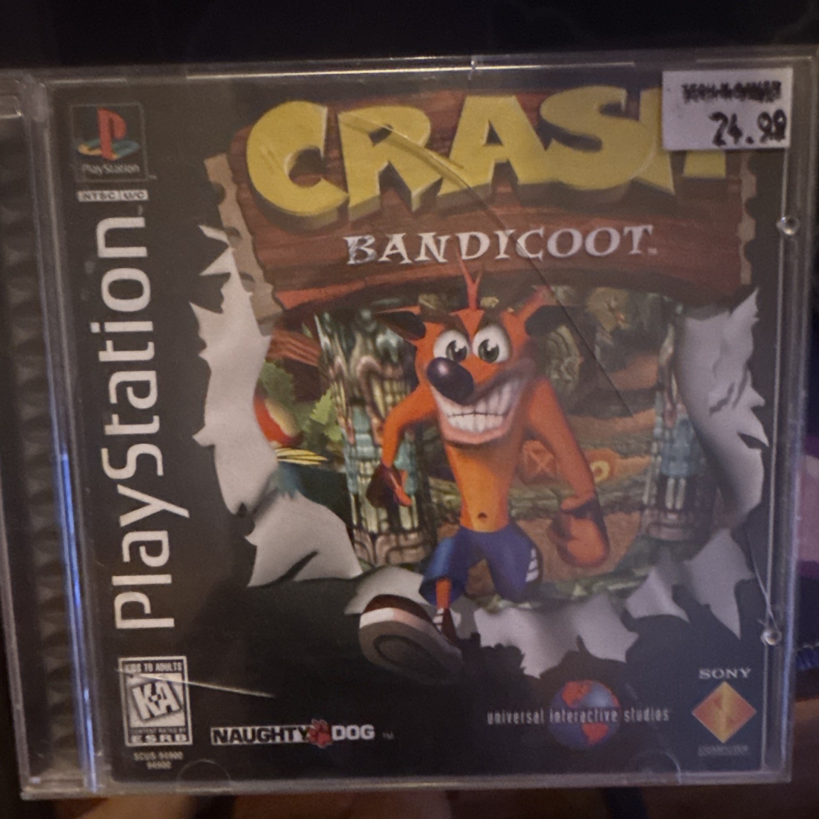 Sony Crash Bandicoot for Sony PlayStation 1 PS1, NTSC-U/C (US/Canada), KA
