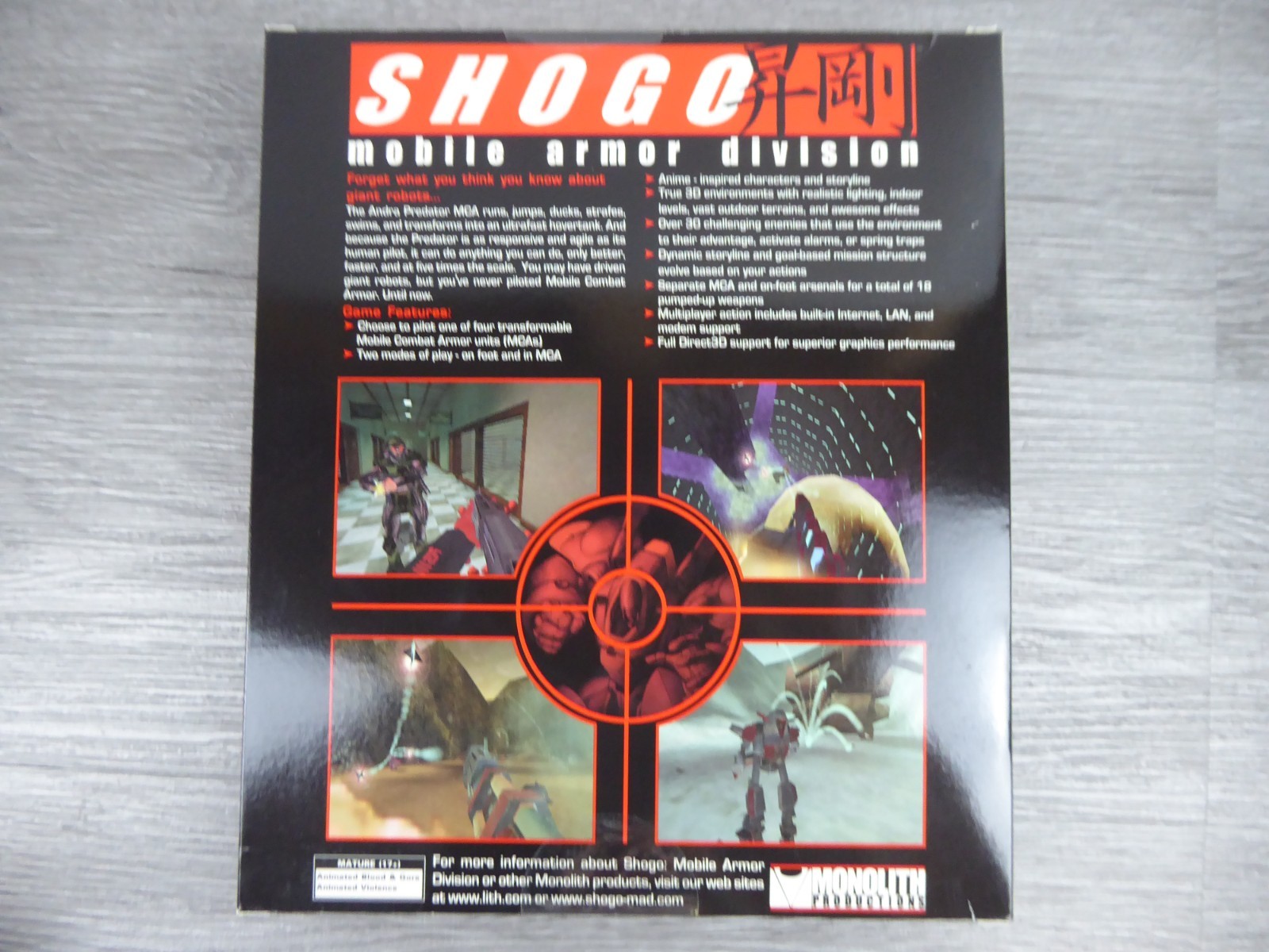 Shogo: Mobile Armor Division (PC CD-ROM, Monolith, 1998) Big Box Game