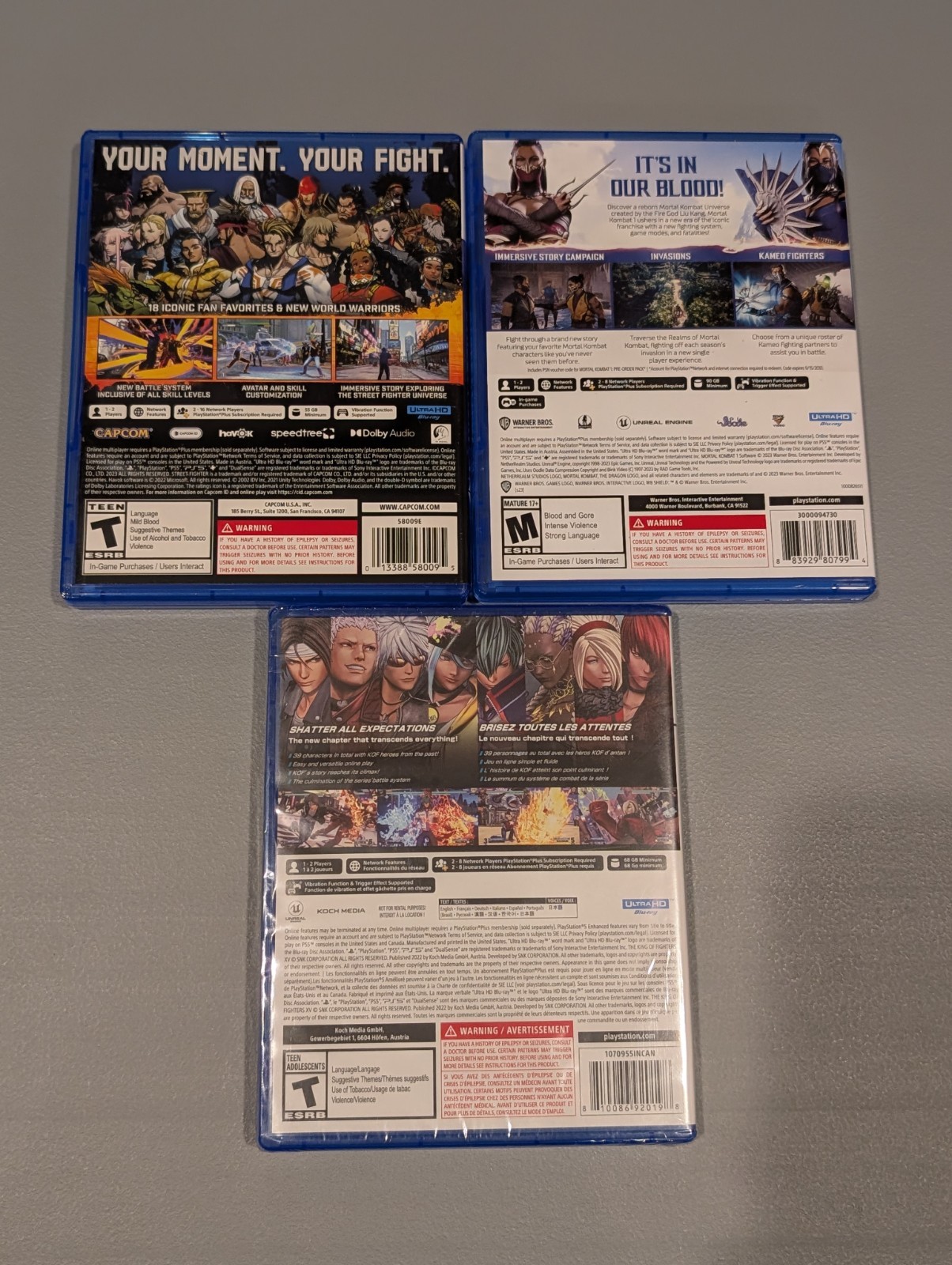 Street Fighter 6, Mortal Kombat 1, King of Fighters XV (PlayStation 5 PS5)