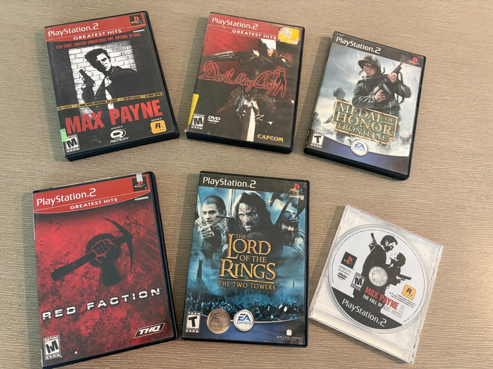 Lot of 6 Sony PS2 Games – Devil May Cry Max Payne Red Faction MOH – Tested