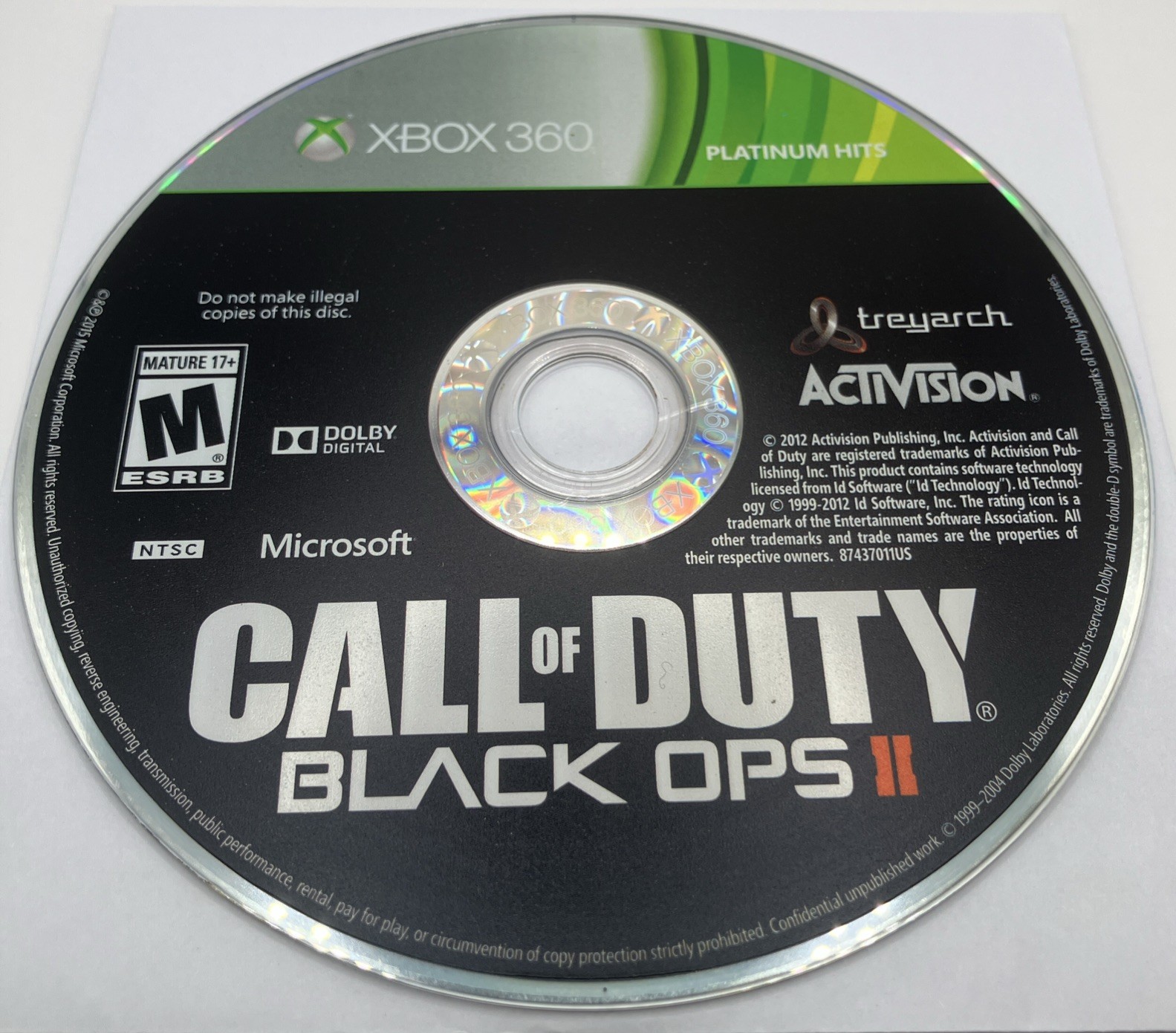 Call Of Duty Black Ops II Platinum Hits Xbox 360 Disc Only Tested Working