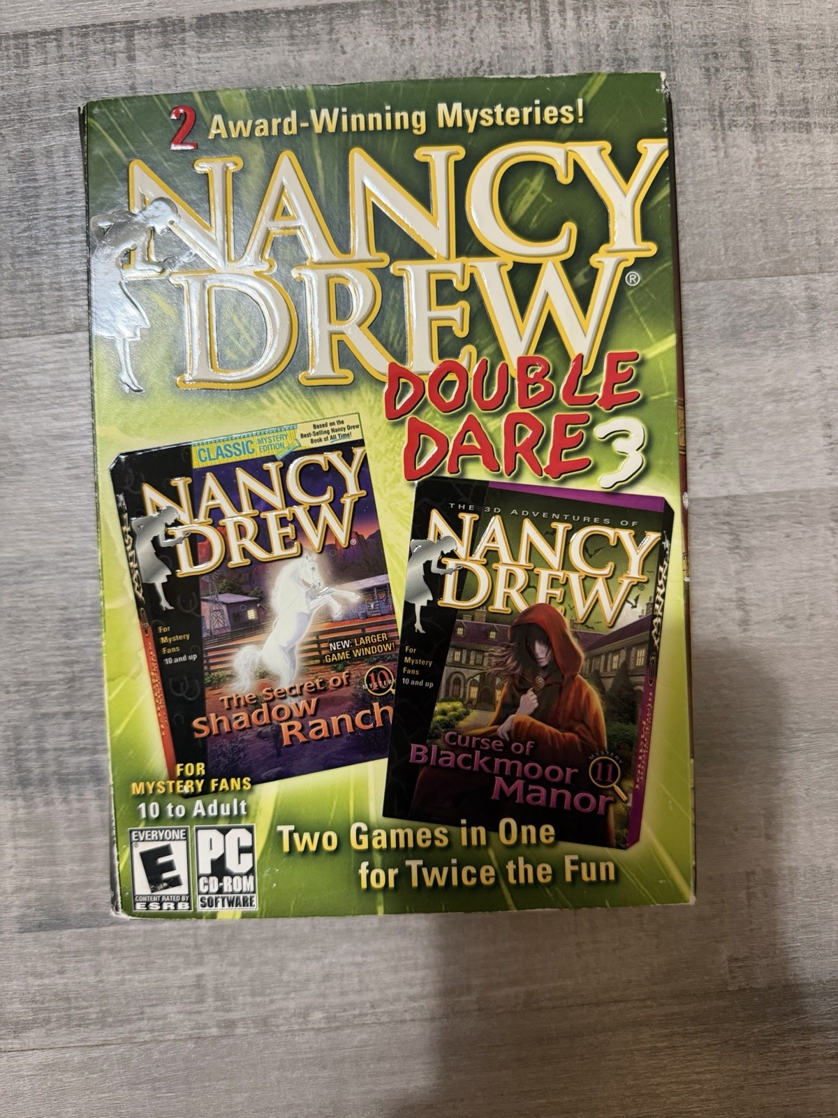 Nancy Drew Double Dare 3 & 4 PC Games Lot Tested Complete Shadow Ranch Blackmoor