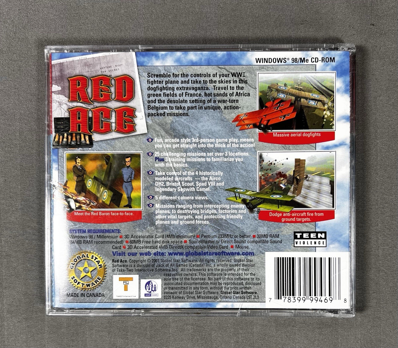 Red Ace (PC, 2001, CD-ROM, Global Star Software)
