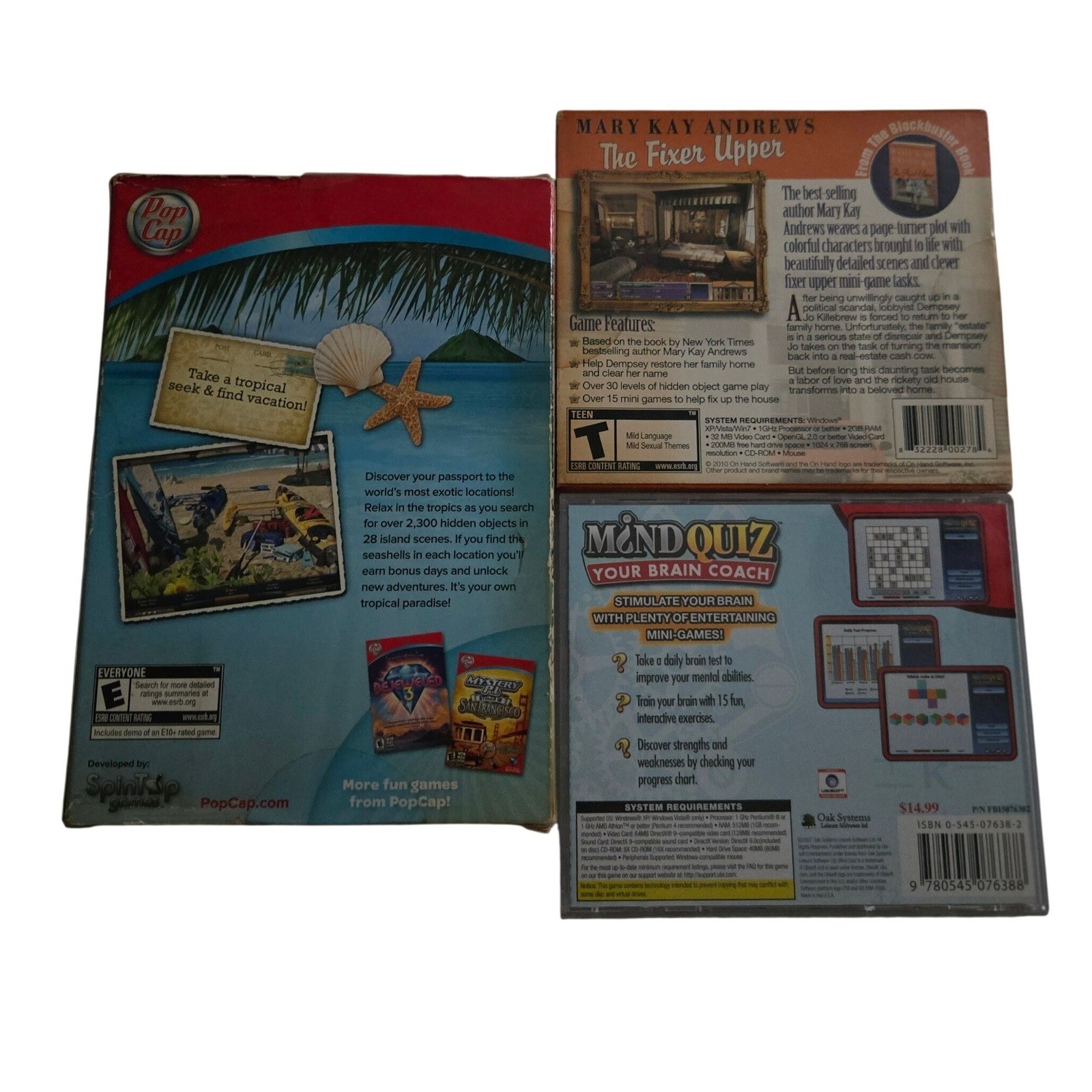 PopCap Ubisoft PC Games Lot Vacation Quest Mind Quiz The Fixer Upper Good Bundle