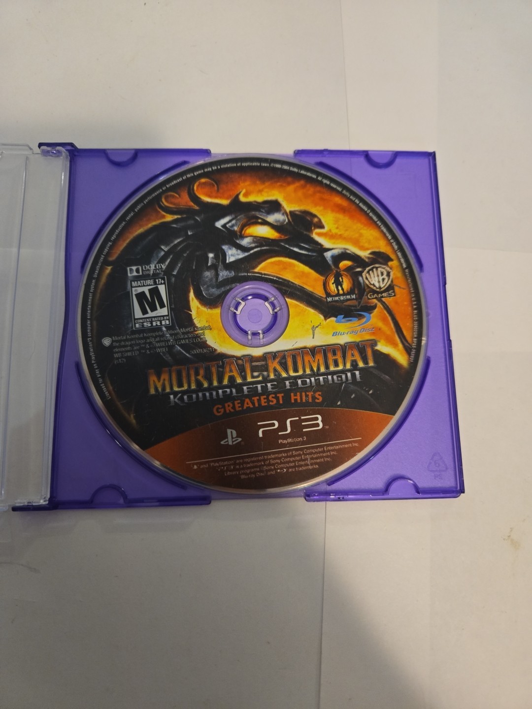 Mortal Kombat Komplete Edition (Sony PlayStation 3, 2012) PS3 Disc Only Tested