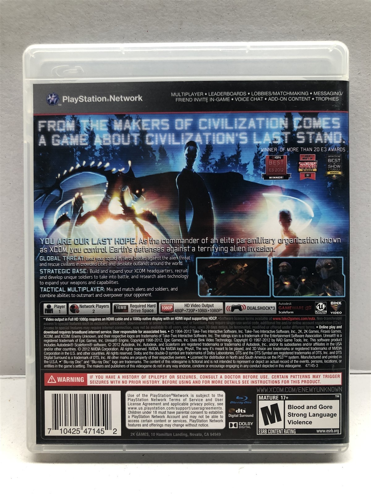 XCOM: Enemy Unknown (PlayStation 3, 2012) Complete Tested Working – Free Ship