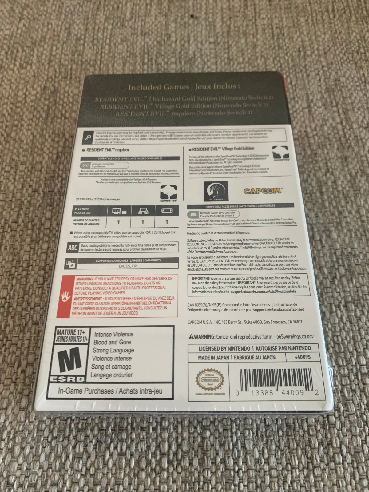 Resident Evil Generation Pack Switch 2 Nintendo Capcom ESRB Version New Sealed