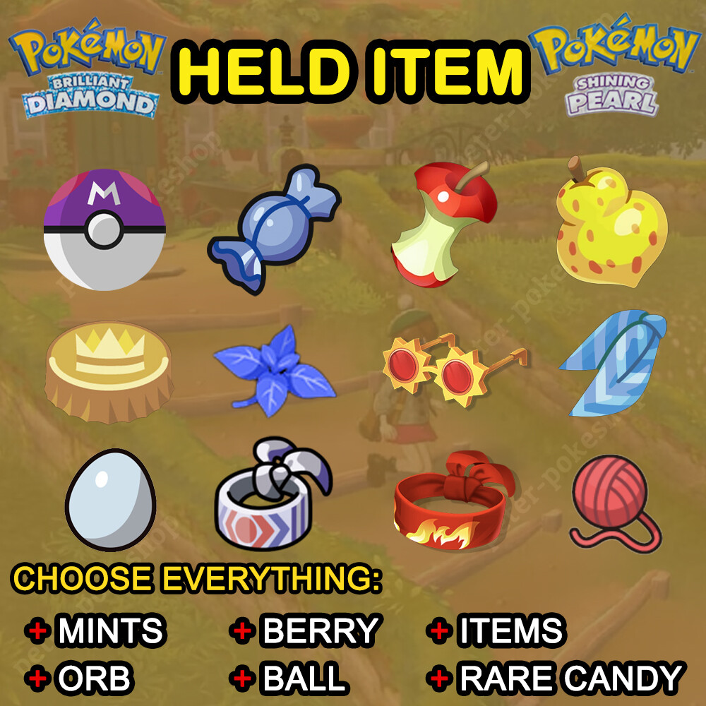 ✨ All Held Item✨ Pokemon Brilliant Diamond Shining Pearl BDSP 6IV – Master Ball