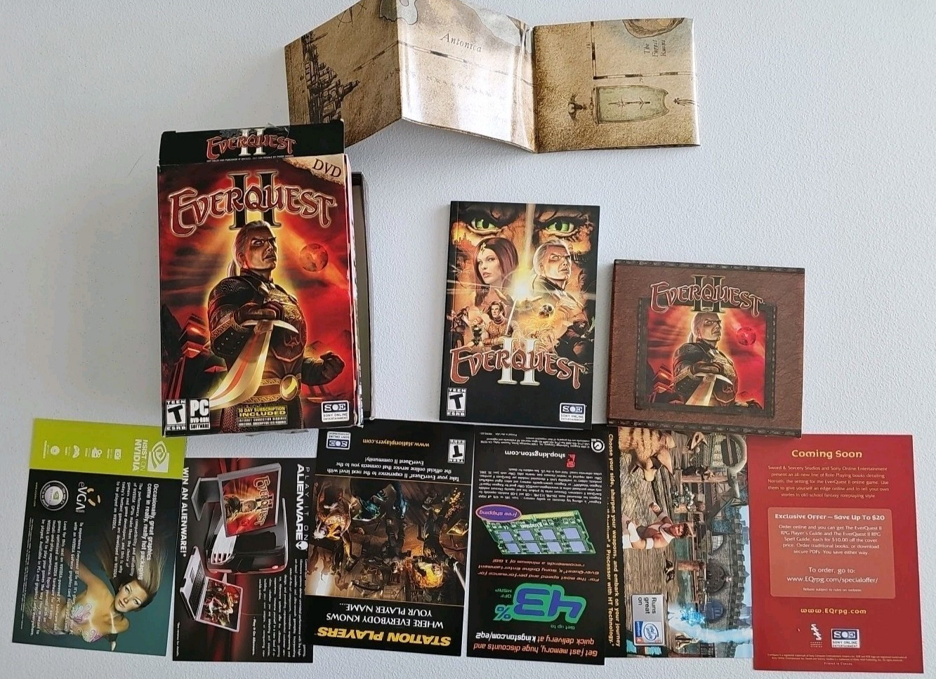 EverQuest II – DVD-ROM (PC, 2004) Complete w/ map + manual | 2 DVD set | Good