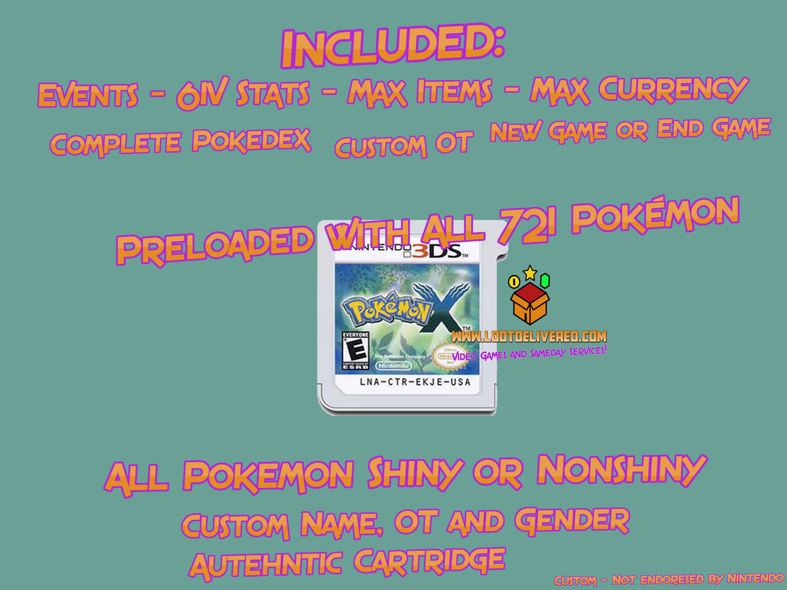 Pokemon X Nintendo 3ds | All 721 Pokemon + Max items