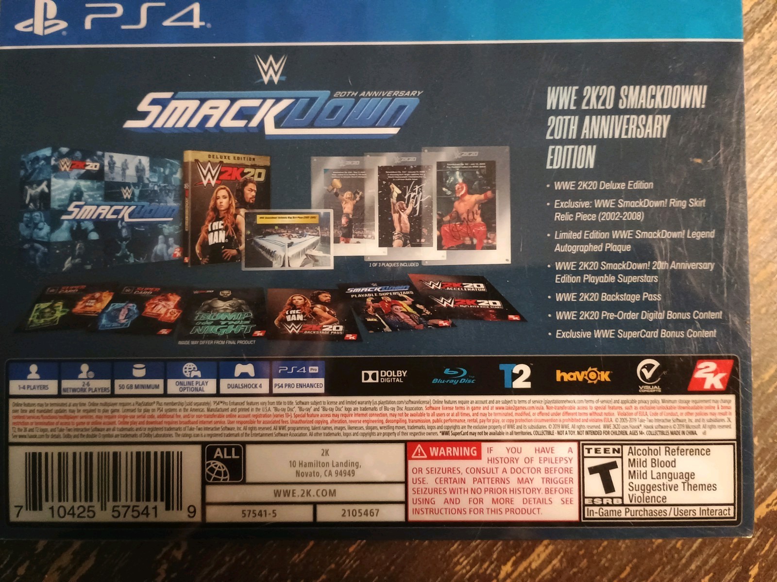 WWE 2K20 SmackDown 20th Anniversary Edition PS4 Kurt Angle signature