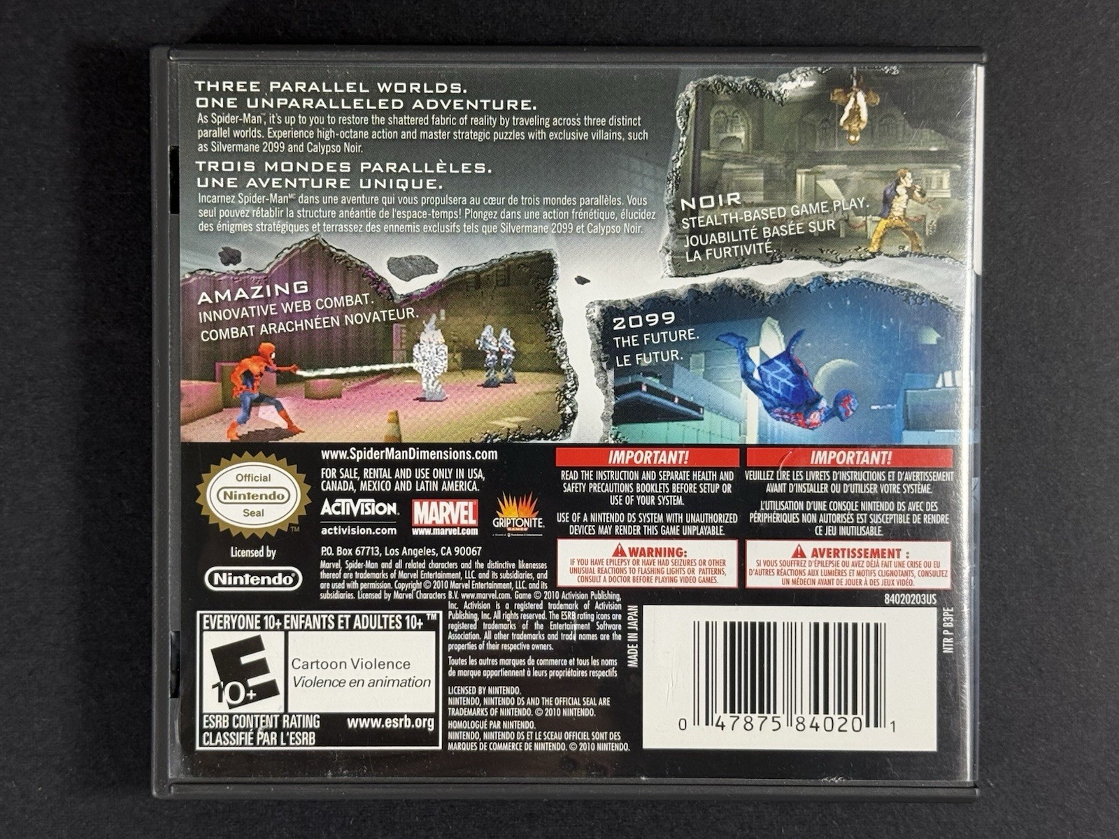 Spider-Man: Shattered Dimensions (Nintendo DS, 2010) Activision CIB Tested