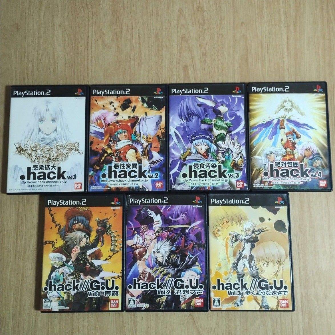 Dot hack .hack 1 2 3 4 & G.U. 1 2 3 Lot 7 set PS2 Playstation2 Japanese Ver Game