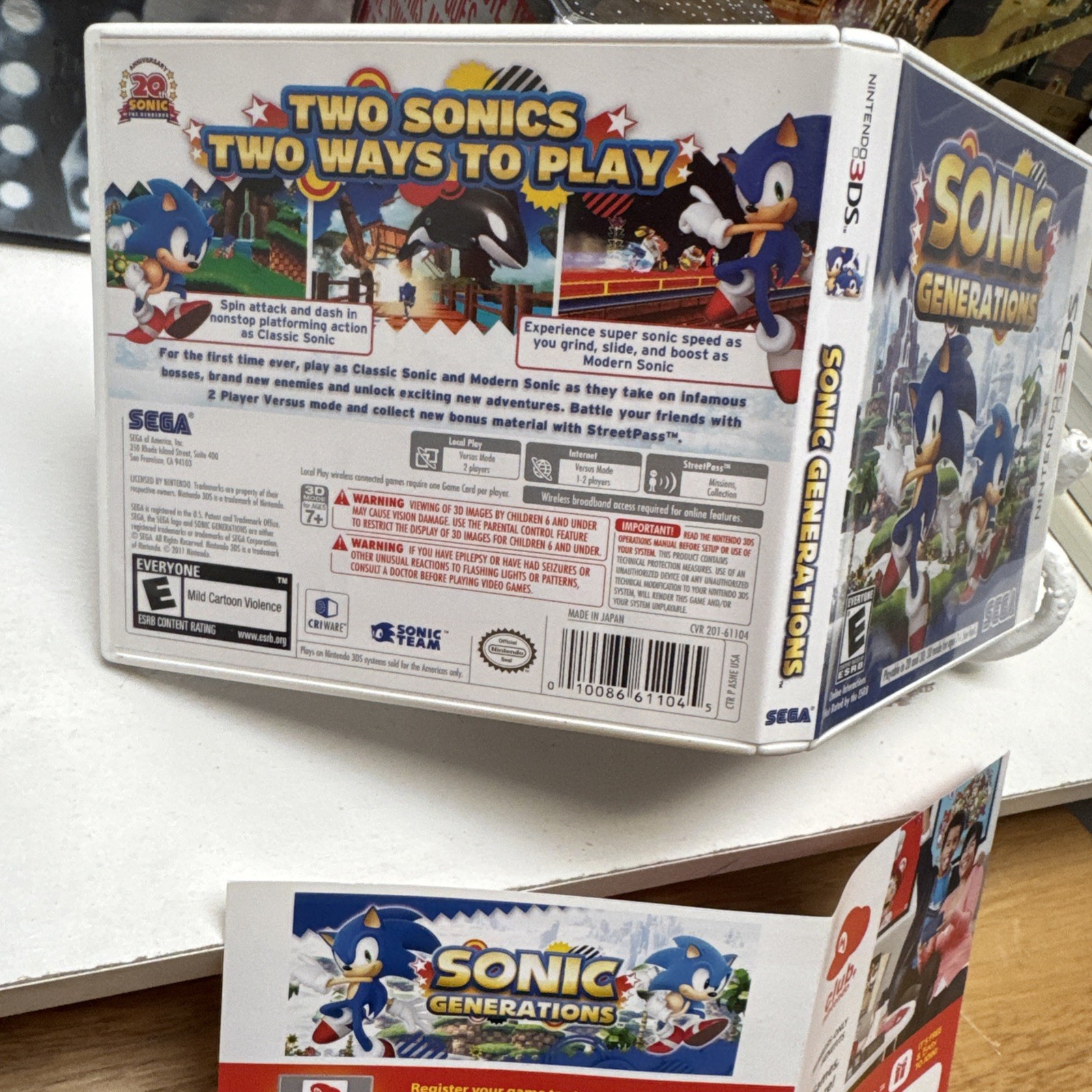 Sonic Generations (Nintendo 3DS) *CIB COMPLETE!! ~ 2011 Platformer Sega