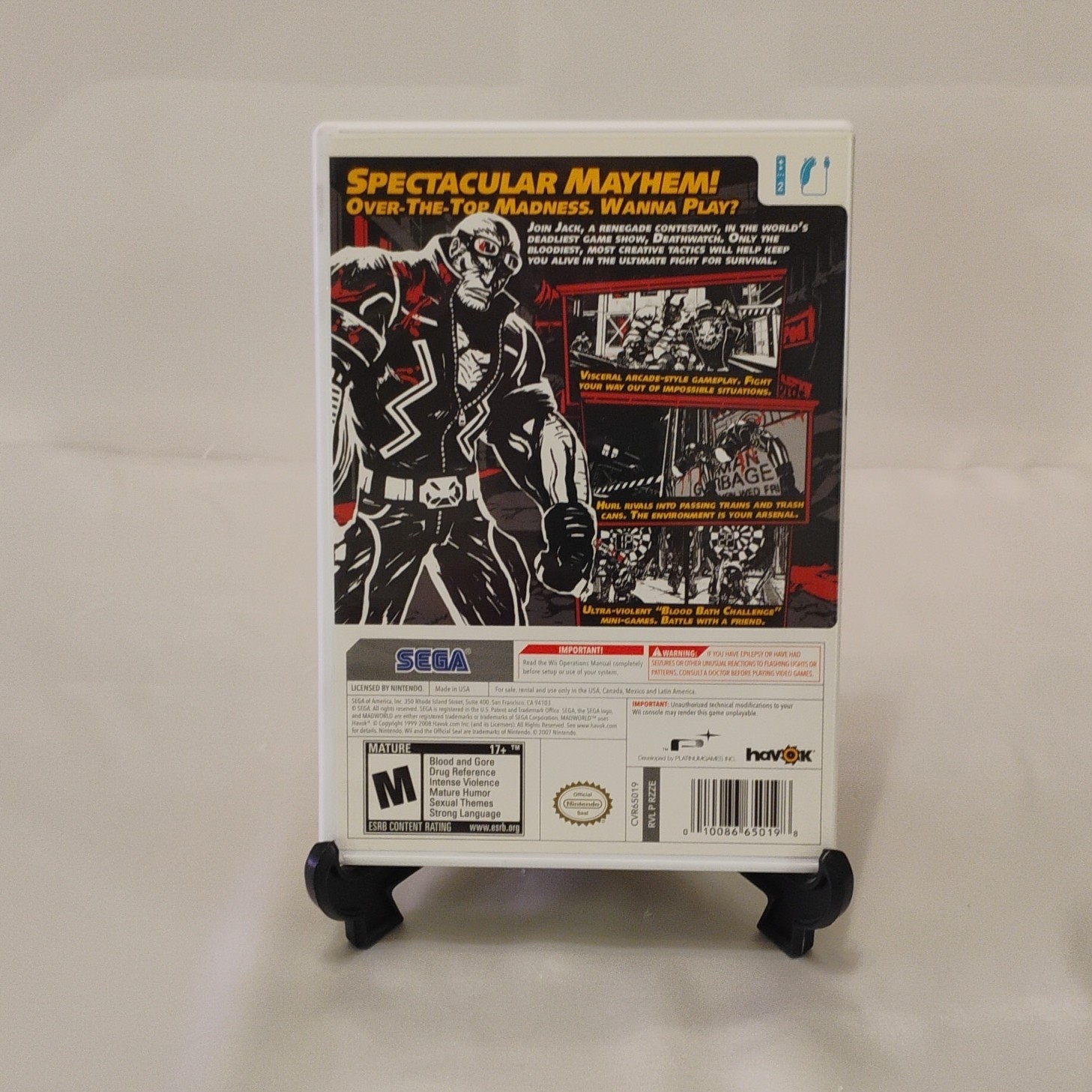 MadWorld (Nintendo Wii, 2009) SEGA Manual Multiplayer Action Beat ‘Em Up NTSC