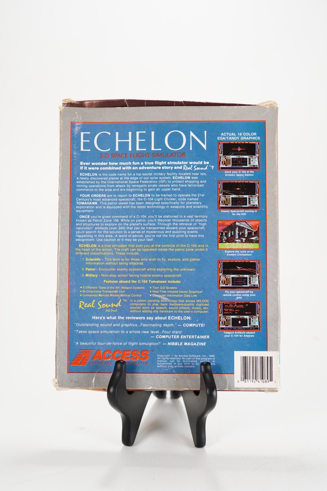 Echelon: 3D Space Fight Simulator (PC) – COMPLETE BIG BOX – 5.25 Floppies