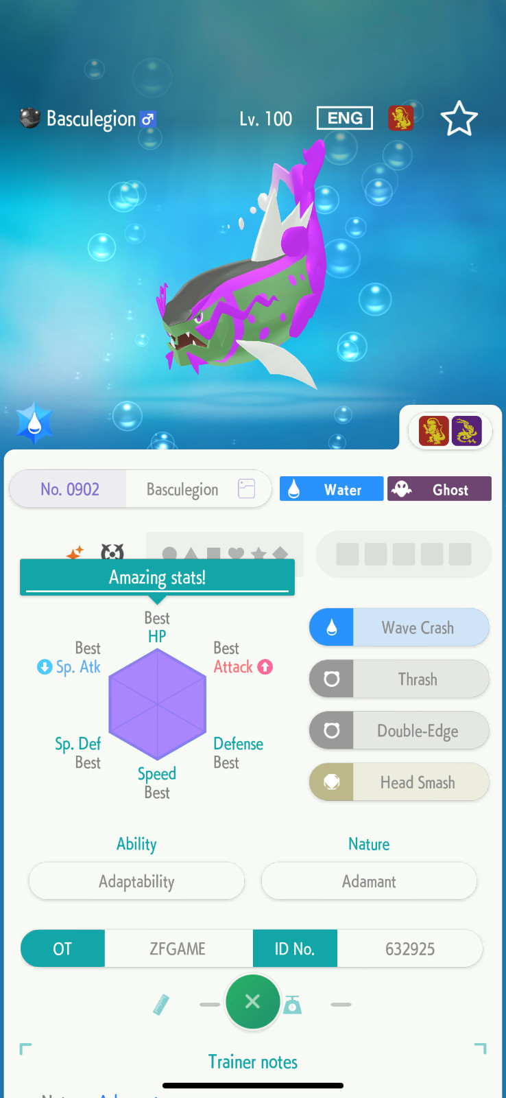 ✨6IV SHINY Male Basculegion + EVS🚀 POKEMON HOME✨Champions✨Online delivery⚡