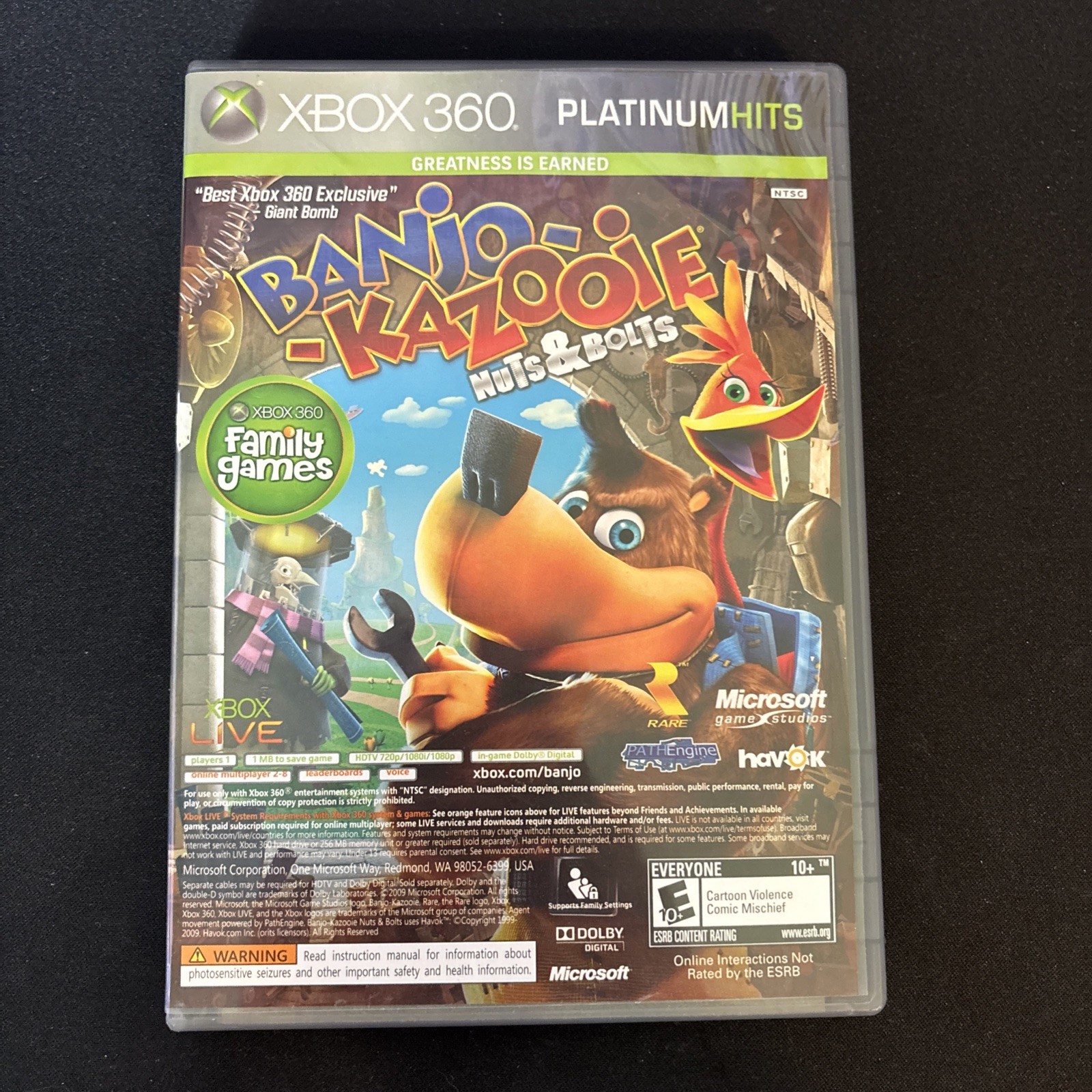 ⚡️BANJO-KAZOOIE – NUTS AND BOLTS⚡️PLATINUM HITS (Microsoft Xbox 360) CIB
