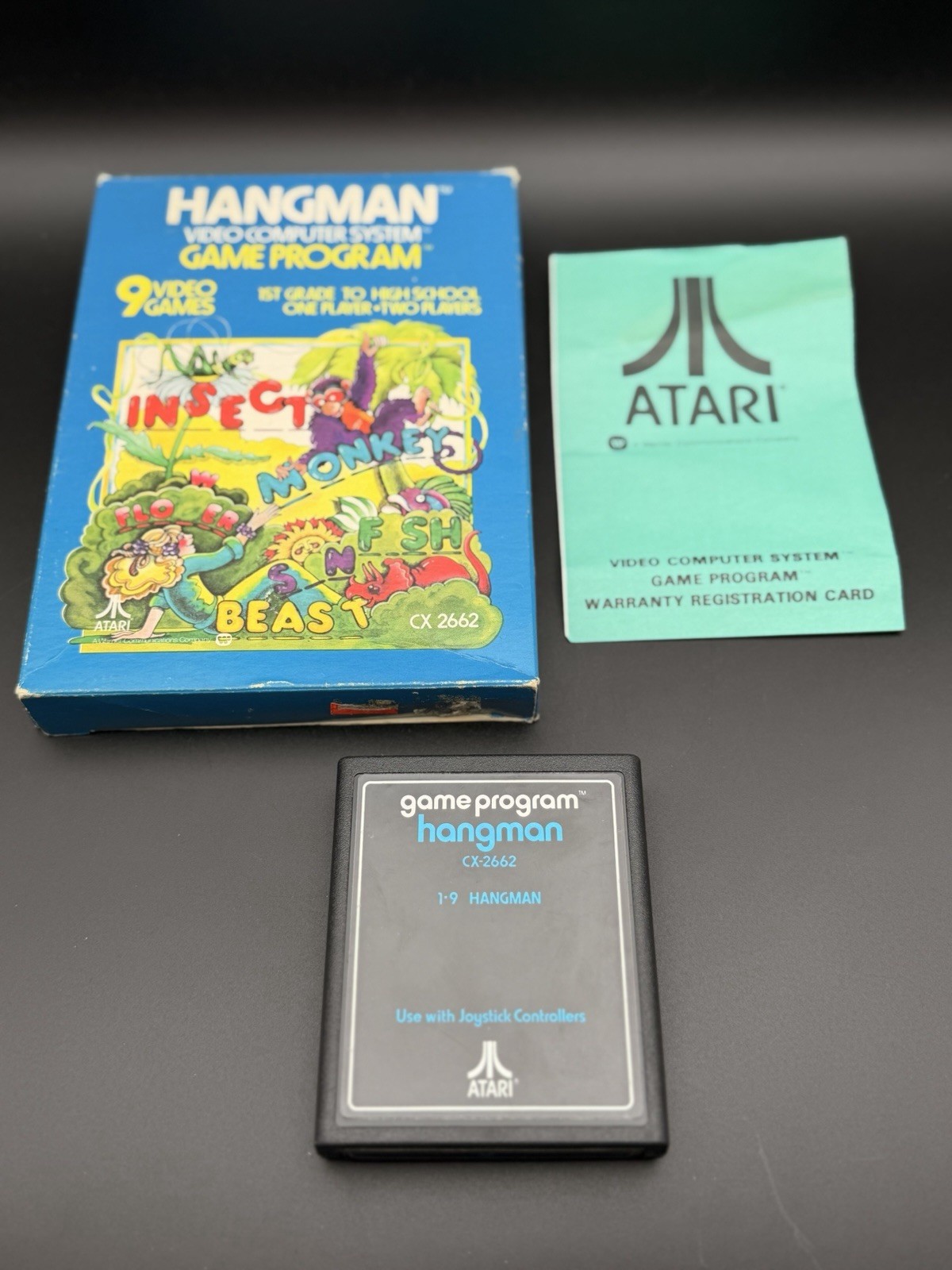 Hangman W/ Box + Reg Card ATARI 2600 1978 Game Cartridge