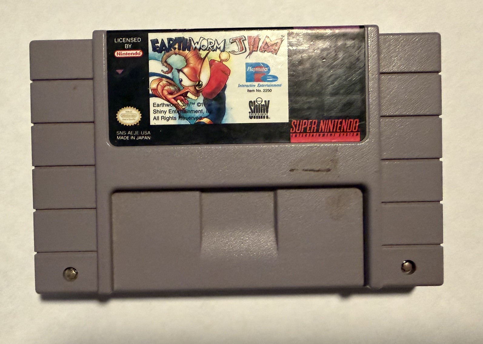 Earthworm Jim (Super Nintendo SNES, 1994) tested & working
