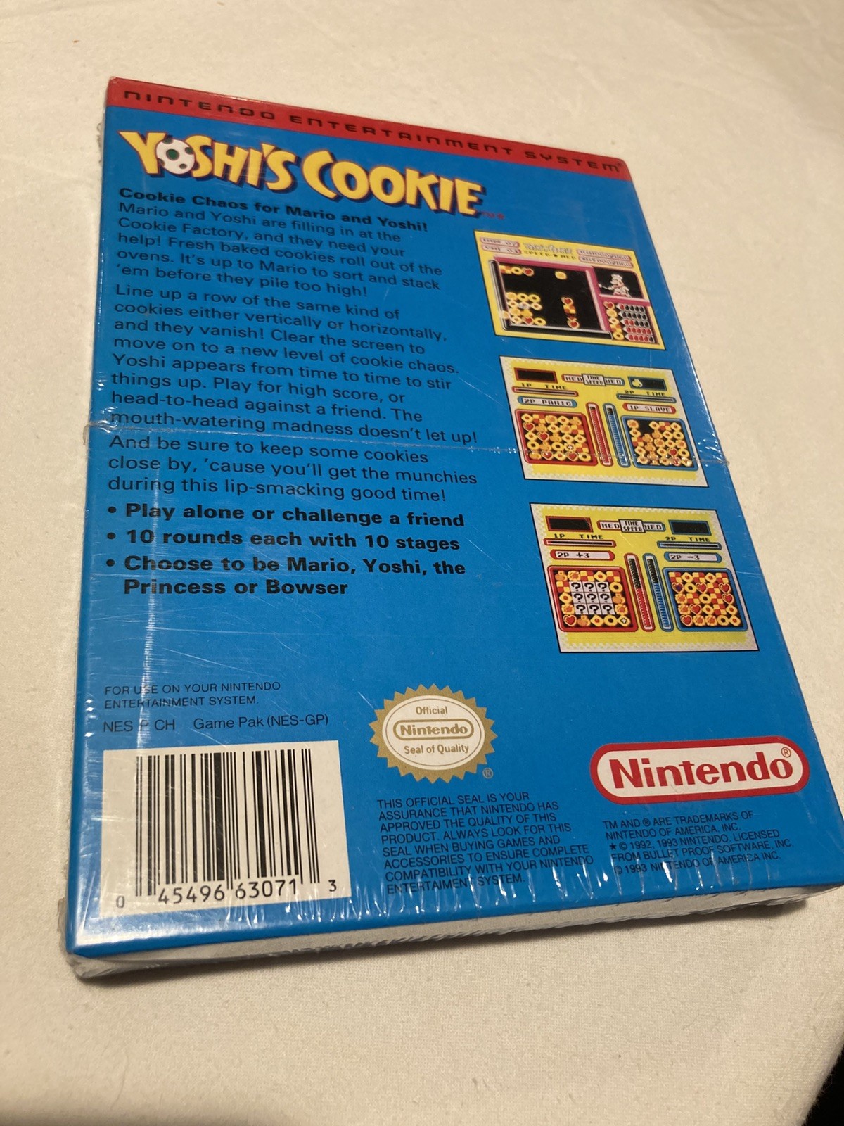 NIB Sealed Yoshi’s Cookie (Nintendo NES, 1993) CIB Complete in Original Box