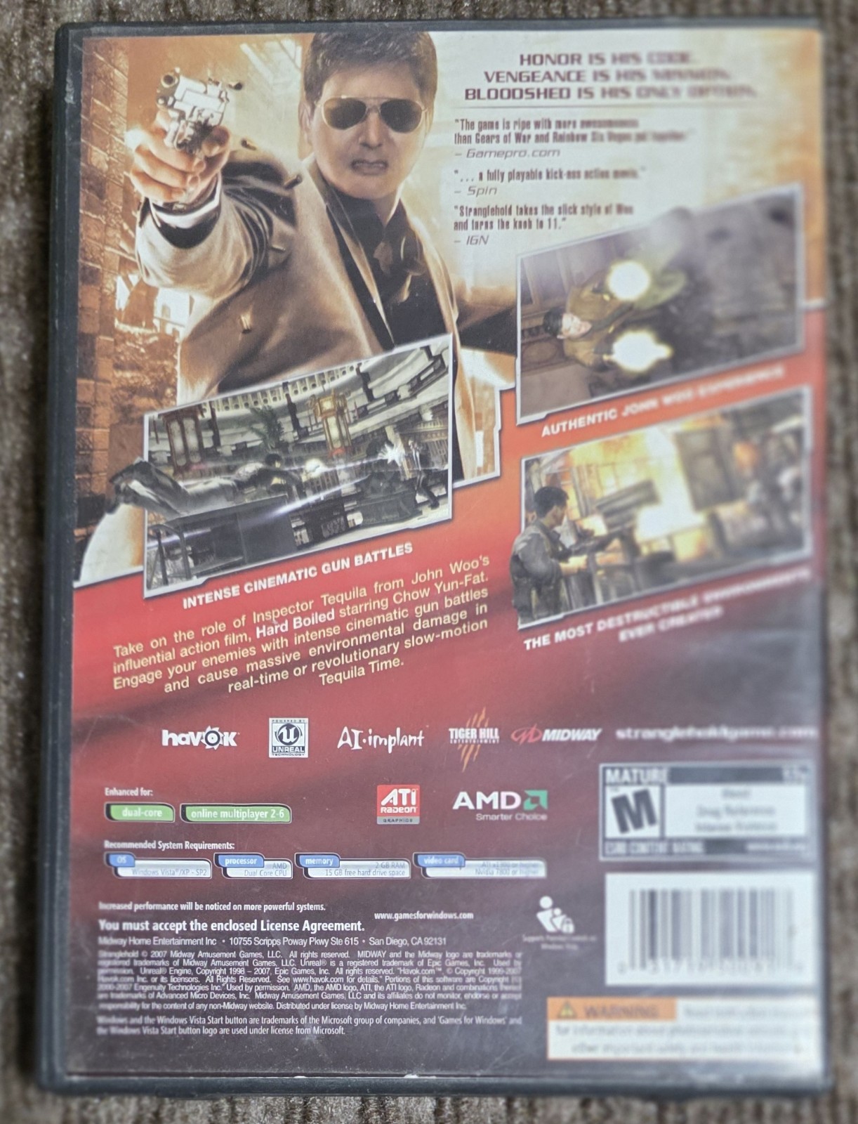 STRANGLEHOLD John Woo Presents Strangle Hold PC Game DVD Games For Windows