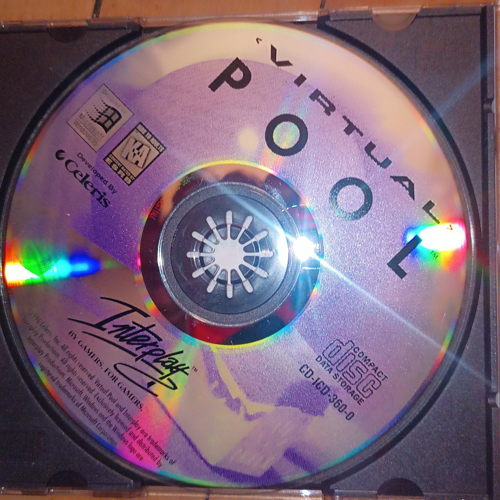Virtual Pool PC CD-ROM Game Interplay Windows 95 Vintage 1995 Tested CIB