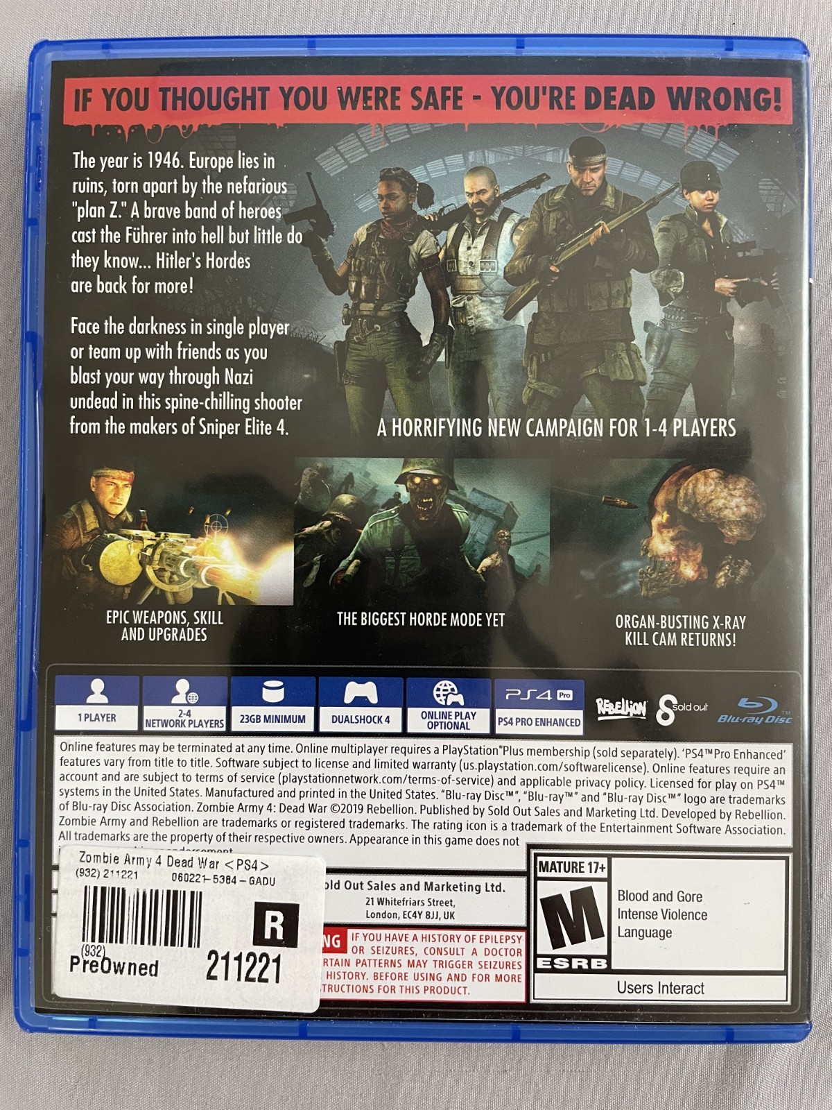 Zombie Army 4 Dead War – Sony PlayStation 4