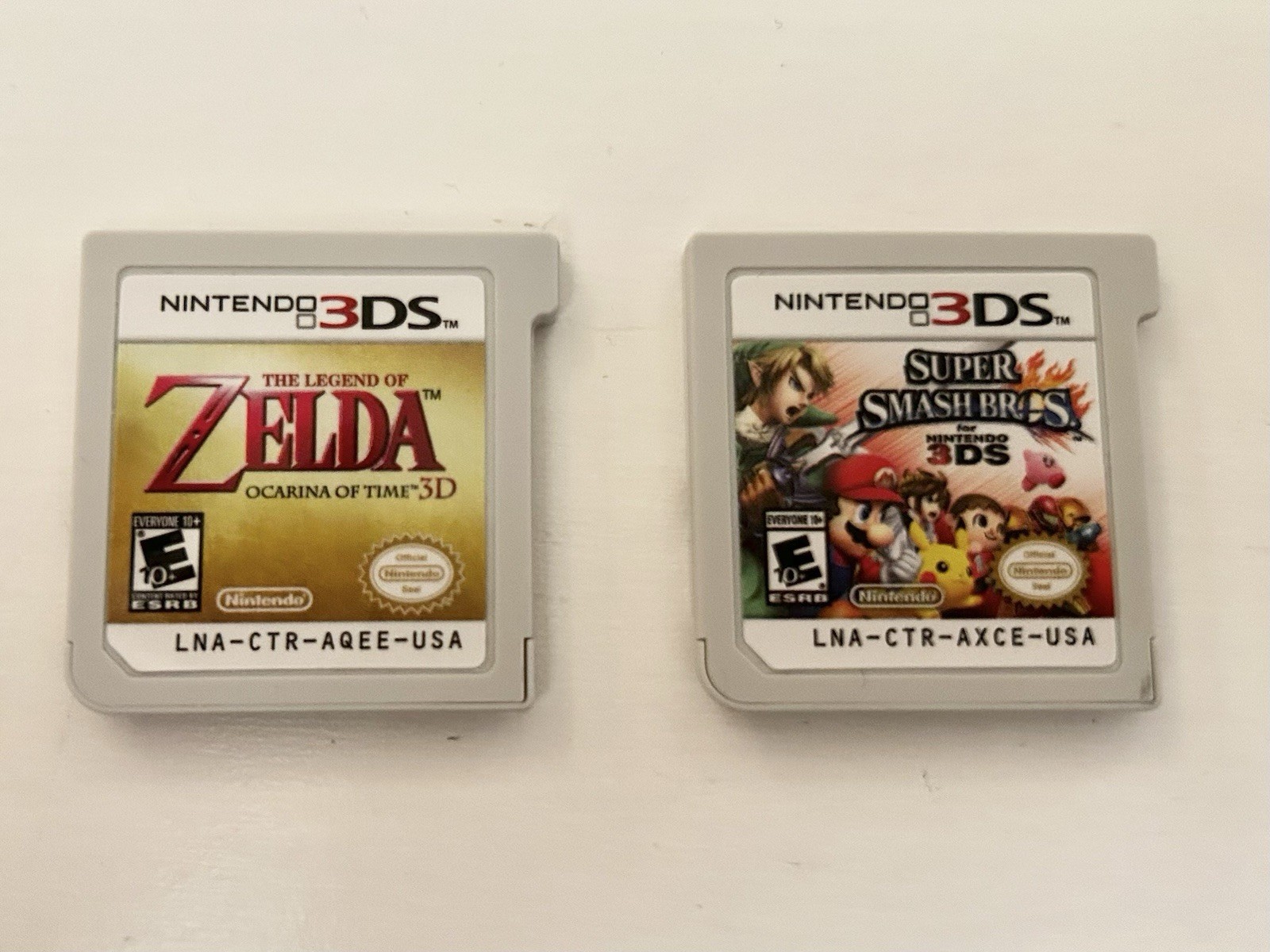 Nintendo 3DS Game Lot: Zelda Ocarina of Time 3D + Smash Bros, Manual