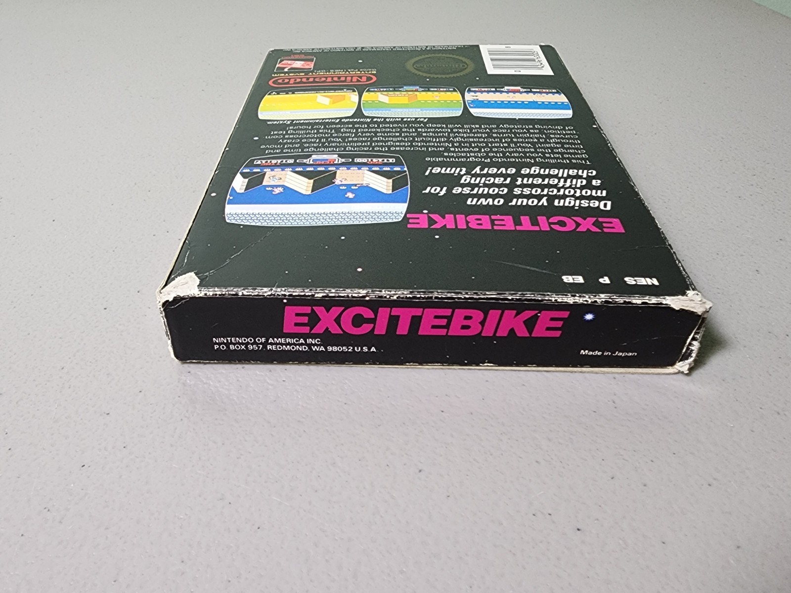 NES Excitebike (Nintendo NES, 1985) Complete CIB w/ Game Manual Box – Tested
