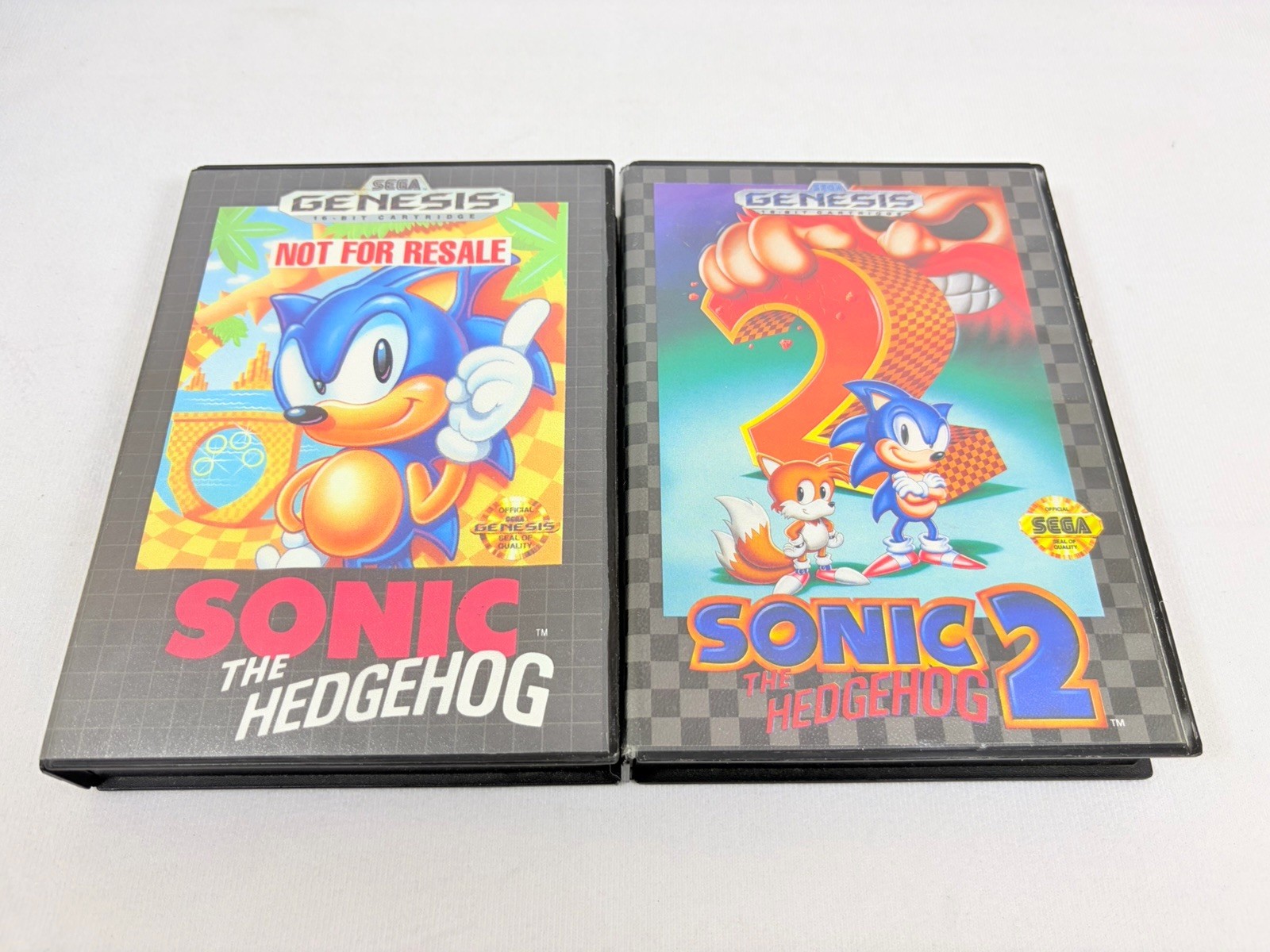 Sonic The Hedgehog 1 & 2 Not For Resale Sega Genesis CIB Tested Working