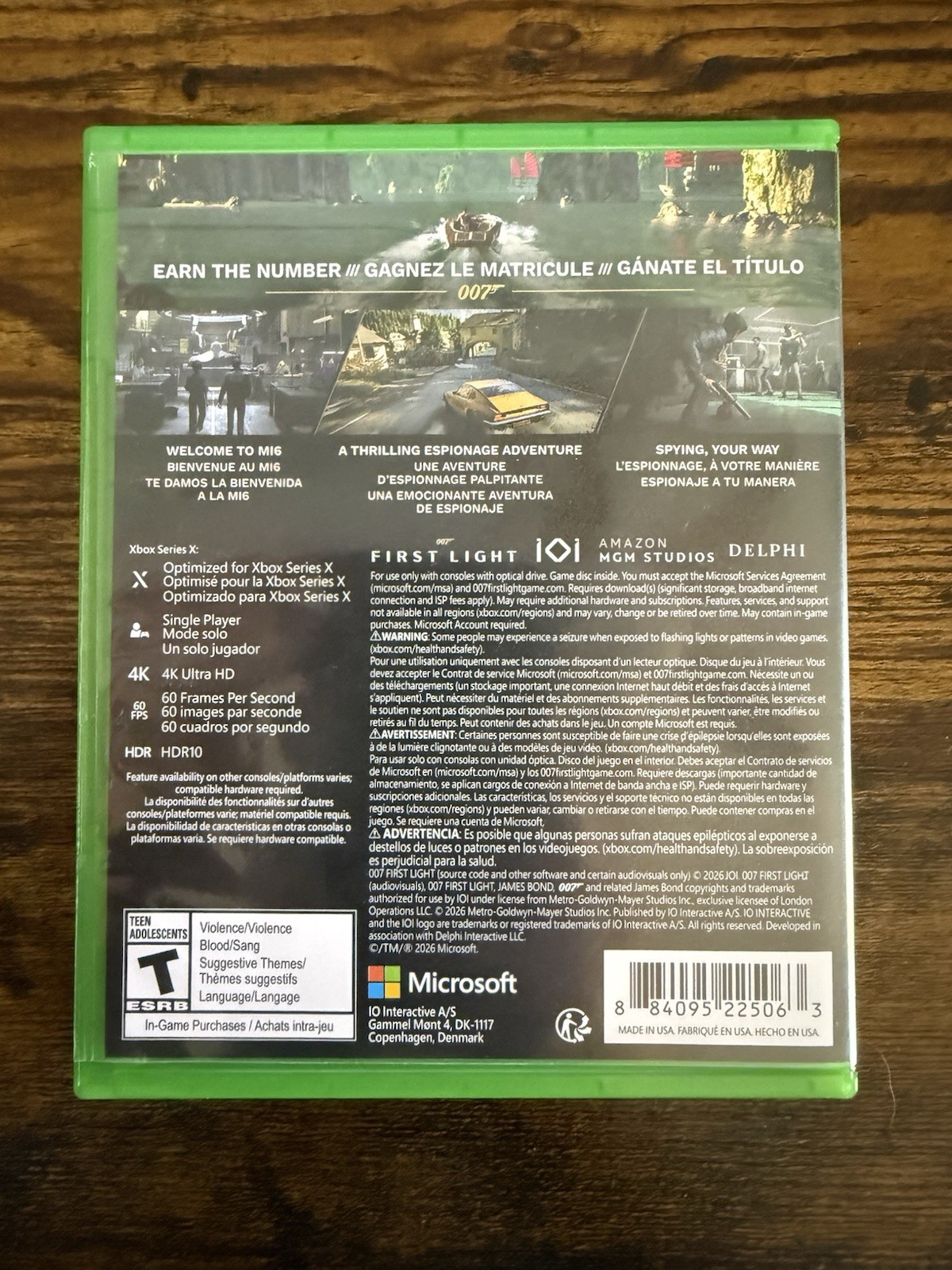 Microsoft 007 First Light Xbox Series X 4K HDR T-Teen NTSC-U/C 2026