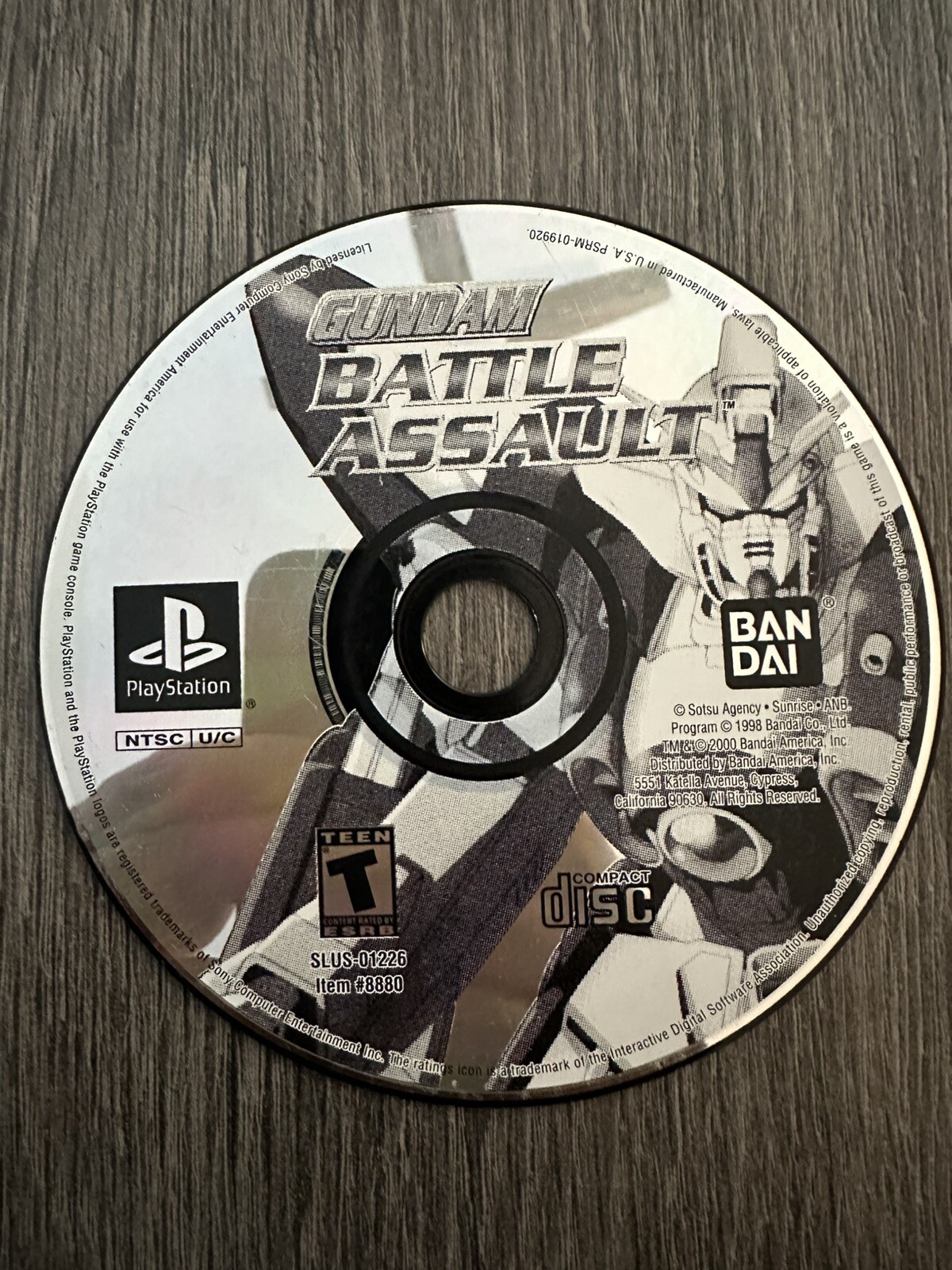 Gundam Battle Assault (Sony Playstation 1, 2000) Disc Only