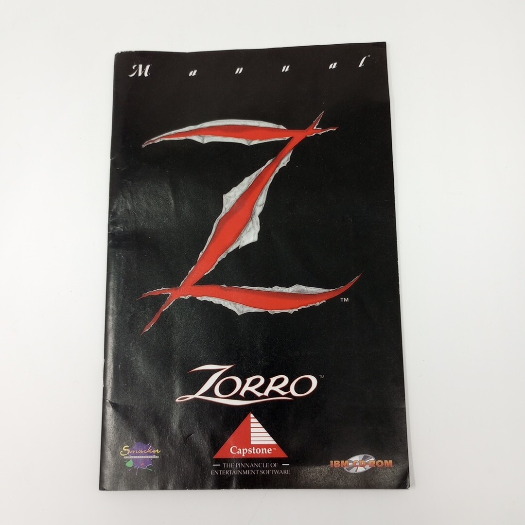 Vintage Zorro A Cinematic Action Adventure PC Game CD Rom 1995 Plus Manuals
