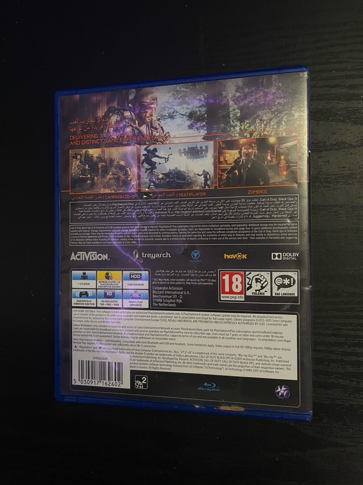 PS4 Call of Duty Black Ops III *w/Insert*Tested*F/S*