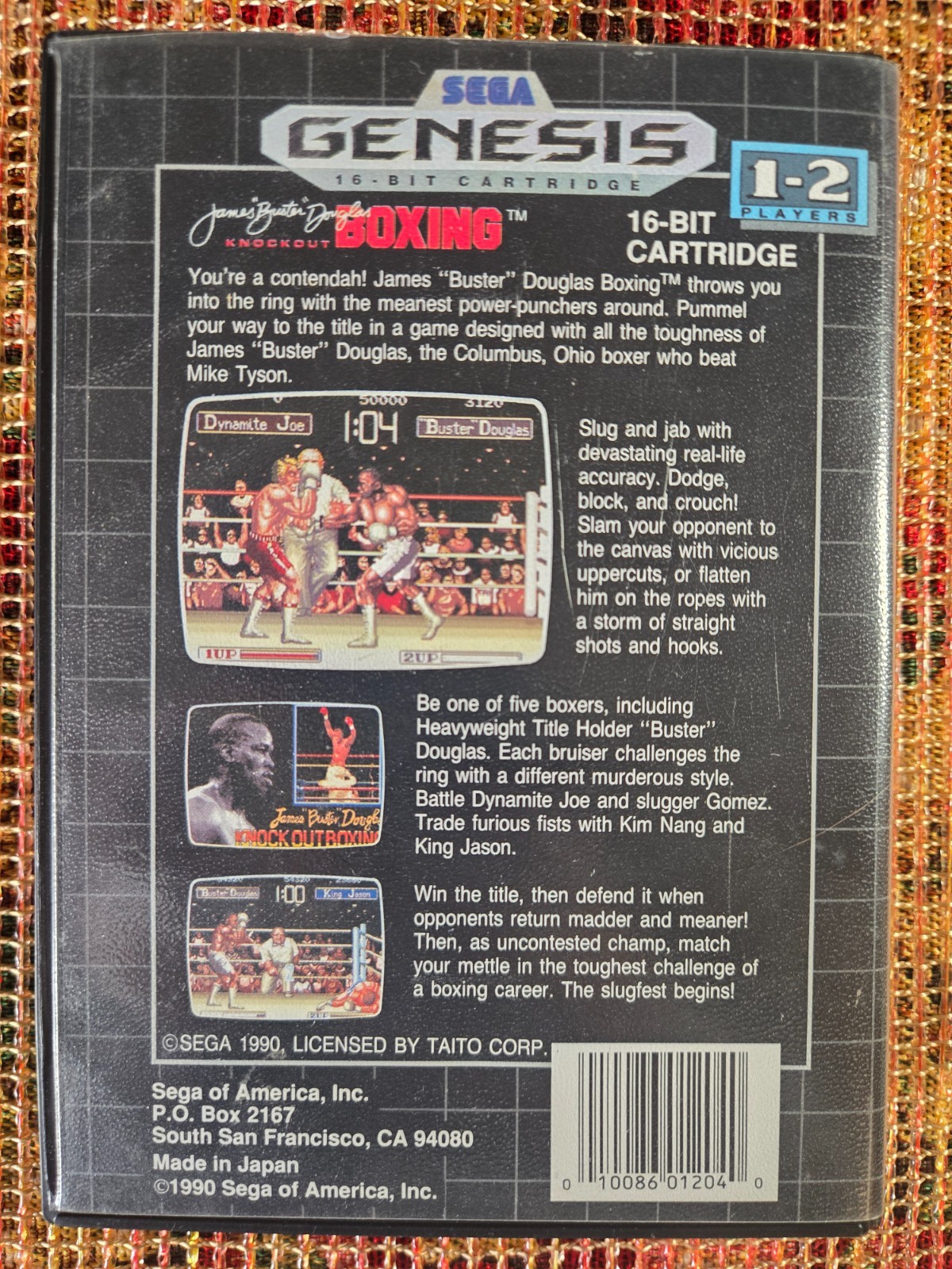 James “Buster” Douglas Knockout Boxing (Sega Genesis, 1990) Complete With Manual
