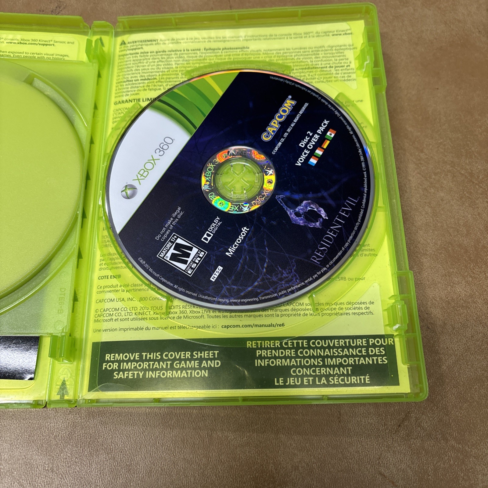 Resident Evil 6 (Microsoft Xbox 360, 2012) w/Insert – Tested – RE6 Capcom