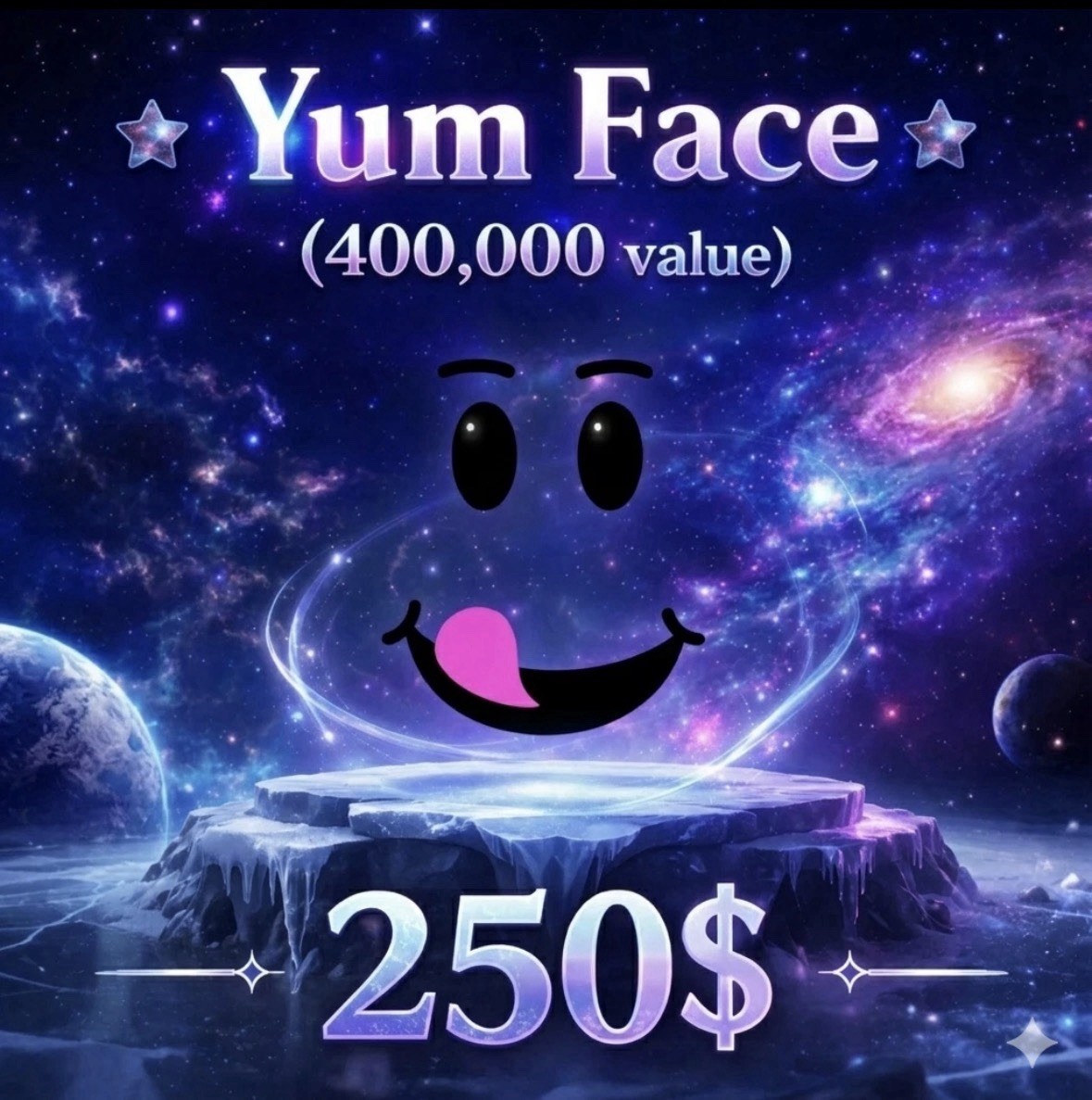 🌟🎮Yum Face Virtual Item , 400,000 Value – READ DESC BEFORE PURCHASING ⬇️
